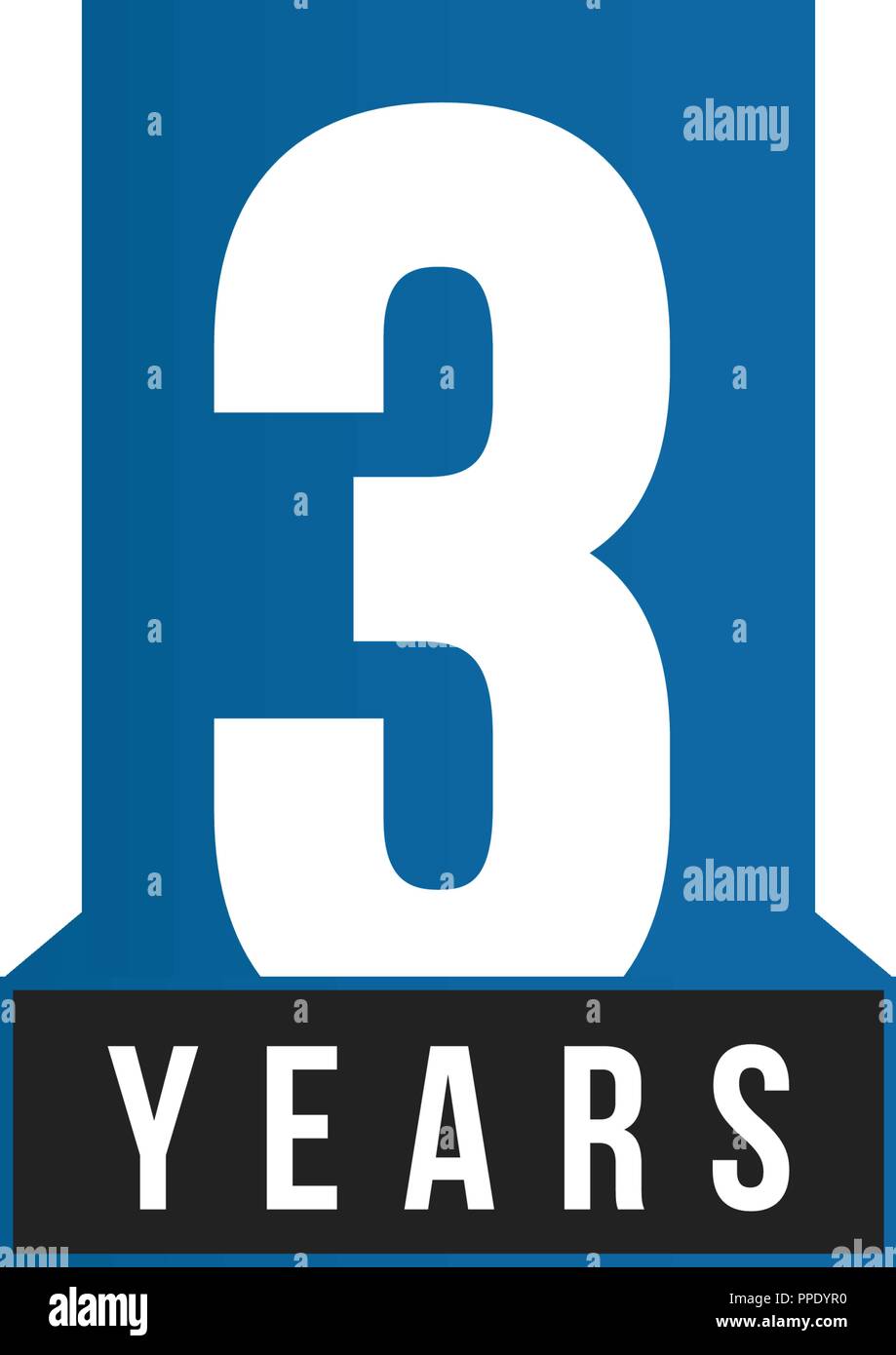 3 years Anniversary vector icon. Birthday logo template. Greeting card ...