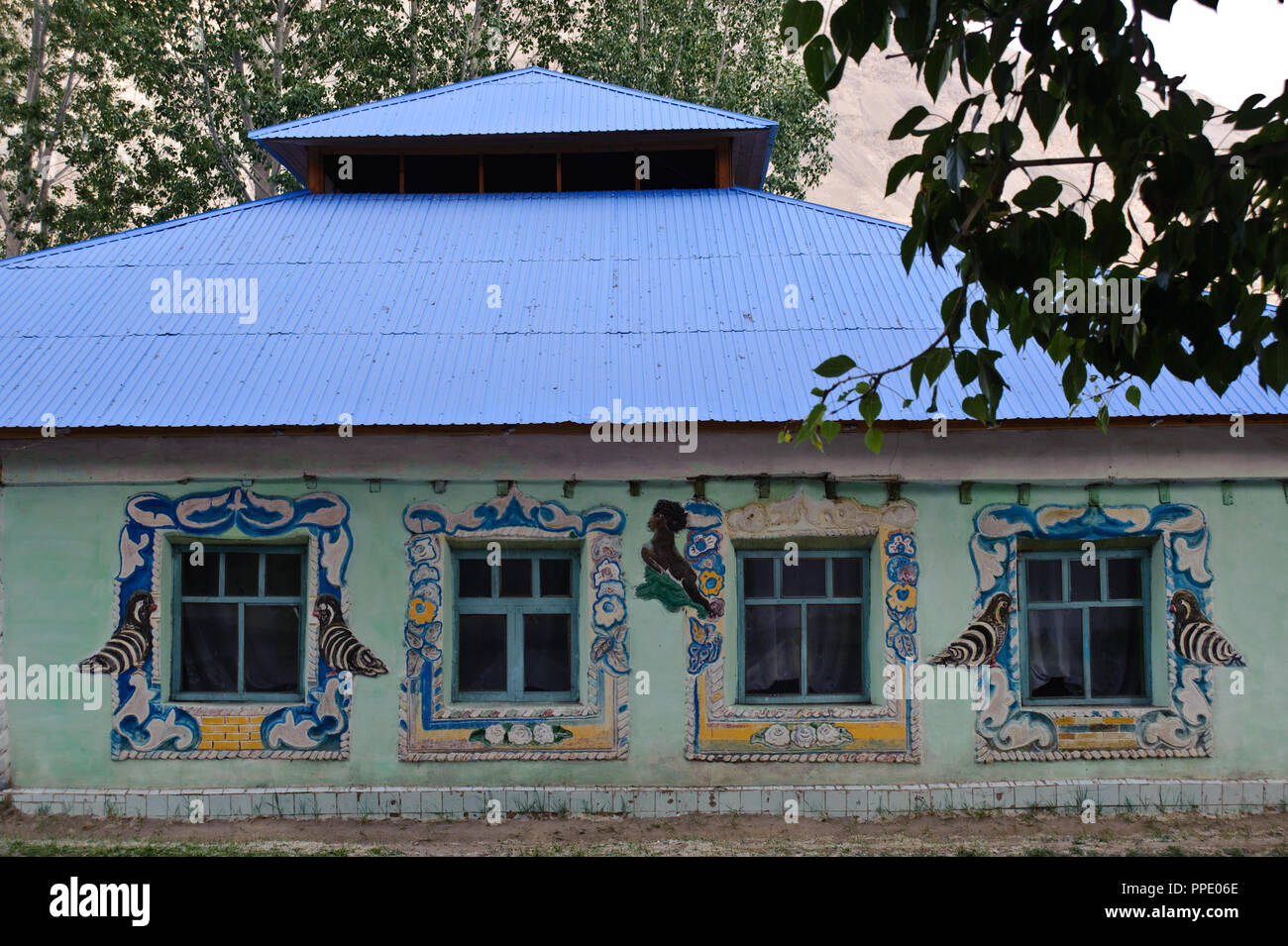 'Jamaat khana' ( place of worship for nizari ismailis) ( Tajikistan) Stock Photo