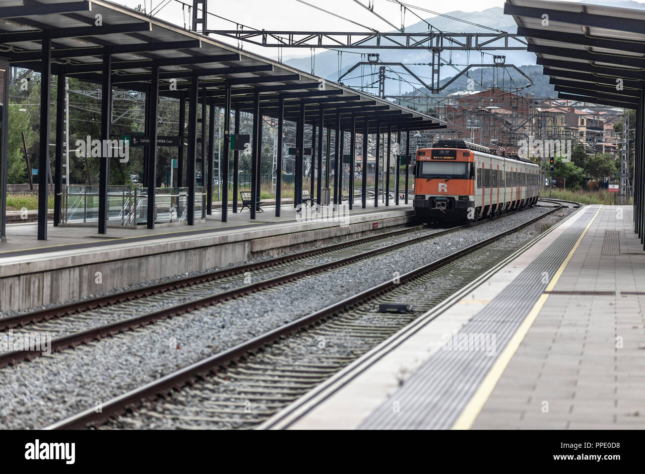Train station,Ripoll,Catalonia,Spain. Stock Photo