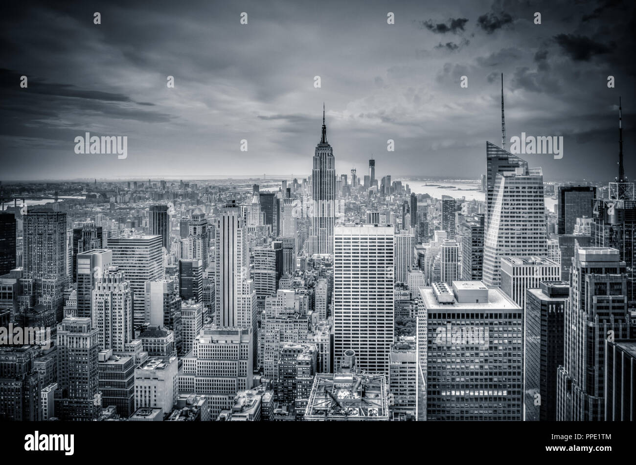 New York skyline in black and white Stock Photo