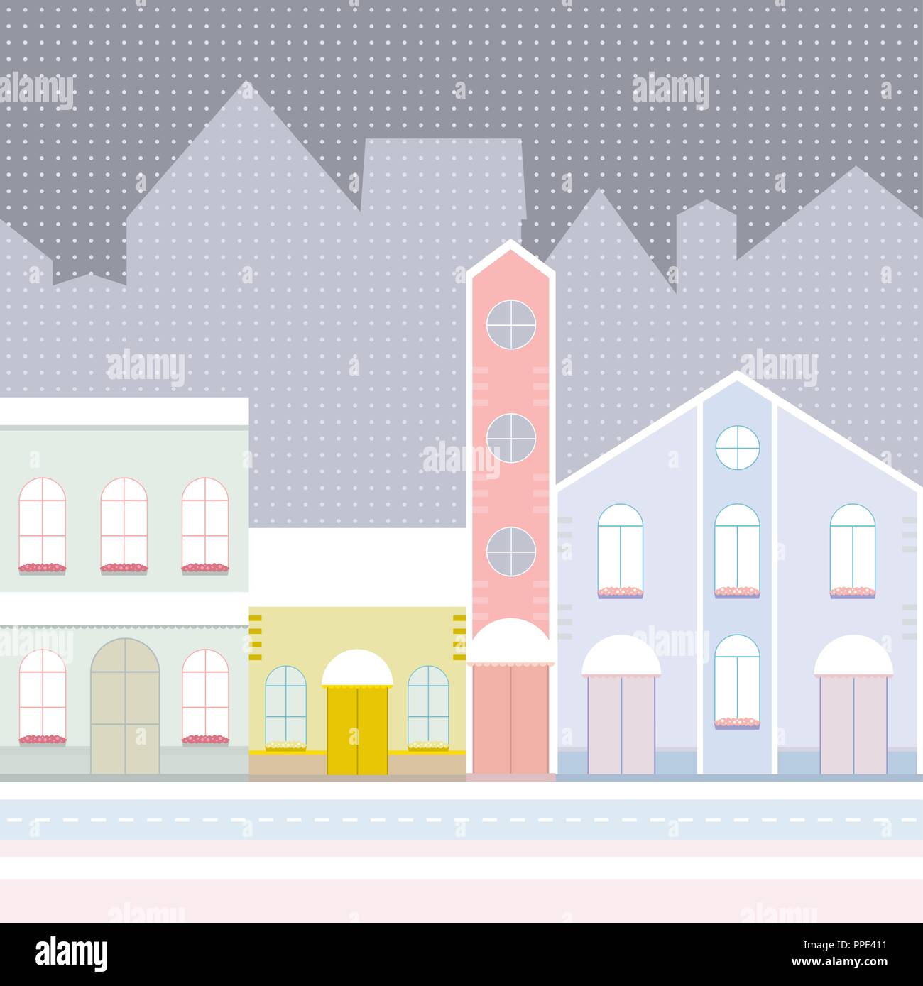 House buildings, home seamless background pattern Stock Vector Image ...