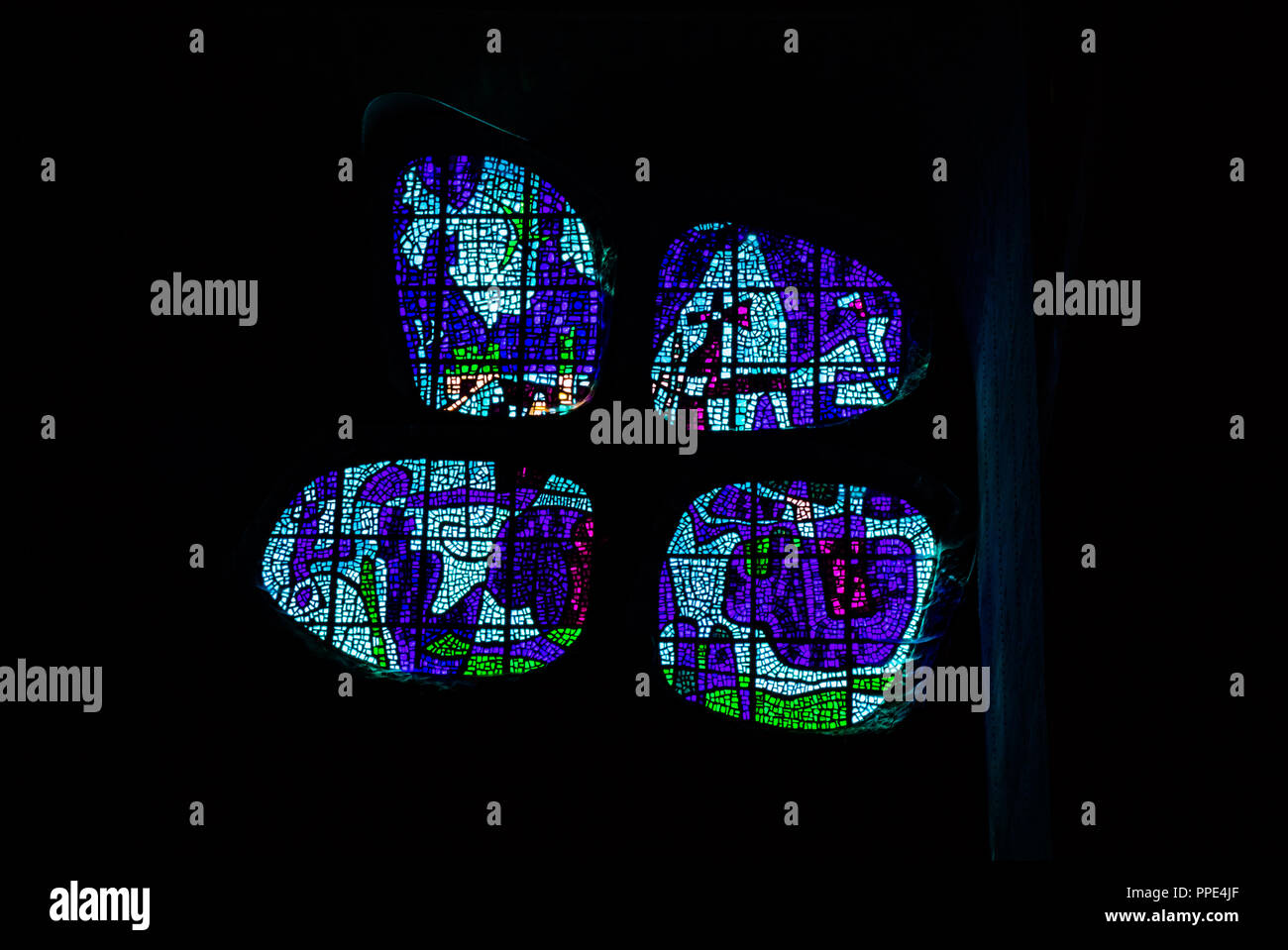 Stained Glass In The Sanctuary Stock Photo - Alamy