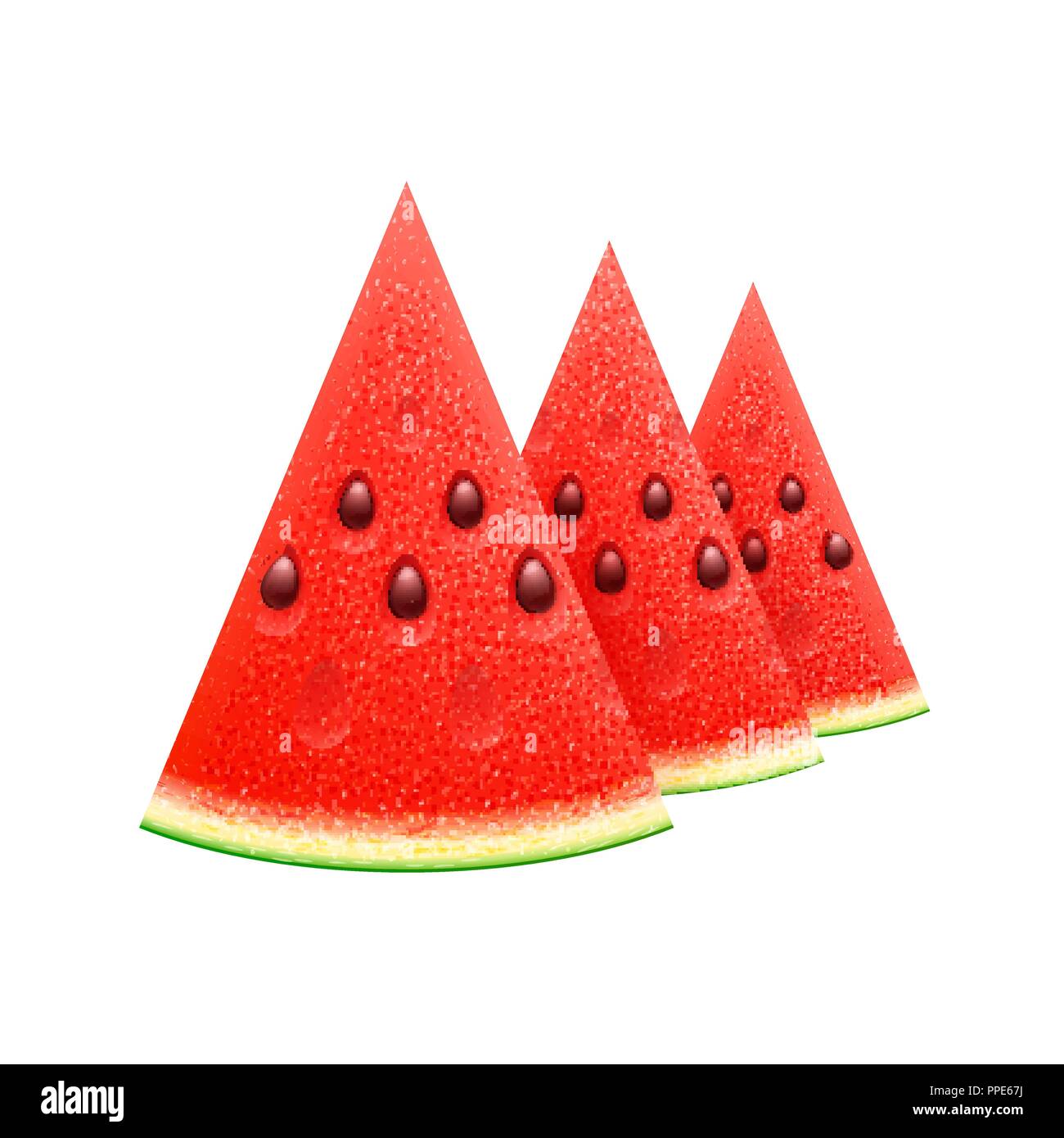 Watermelon realistic sliced fruit, vector Stock Vector Image & Art - Alamy