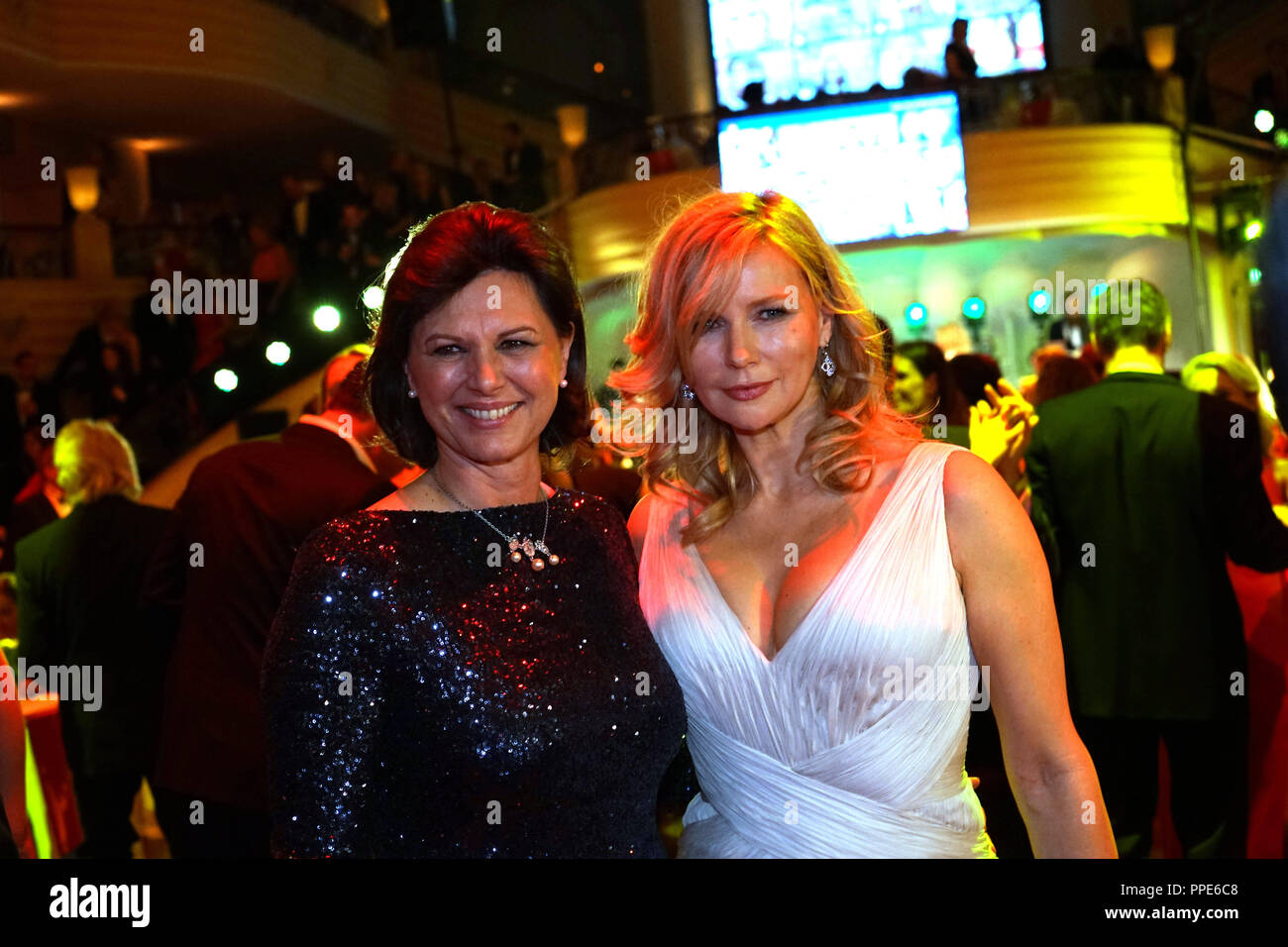 The Bavarian Minister of Economic Affairs Ilse Aigner (left) and the  actress Veronica Ferres at the 43rd German Filmball at the Hotel  Bayerischer Hof in Munich Stock Photo - Alamy