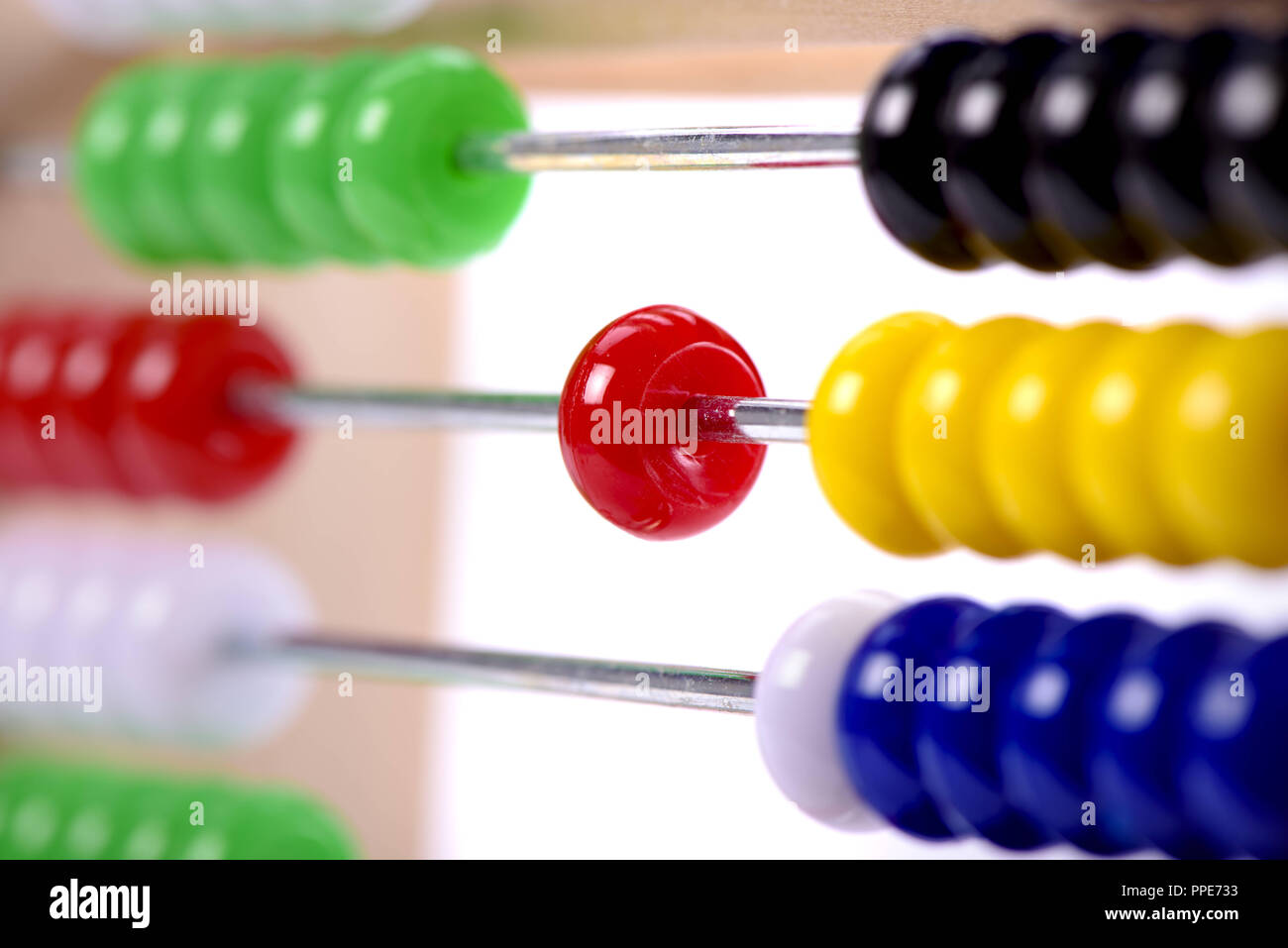 Slide rule, abacus with colorful balls Stock Photo - Alamy
