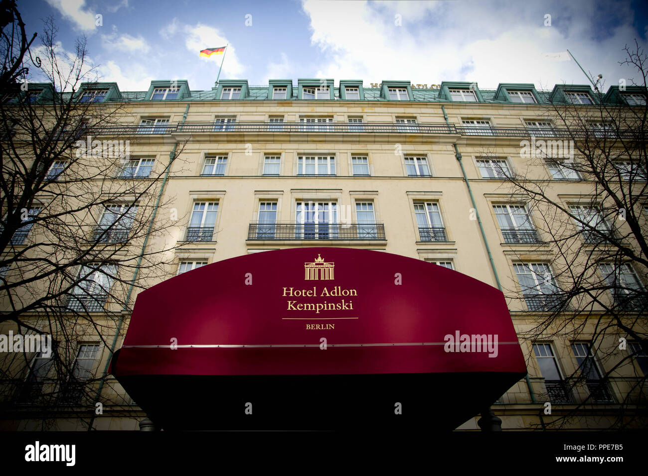 The entrance of the hotel Adlon Kempinski in Berlin. Stock Photo