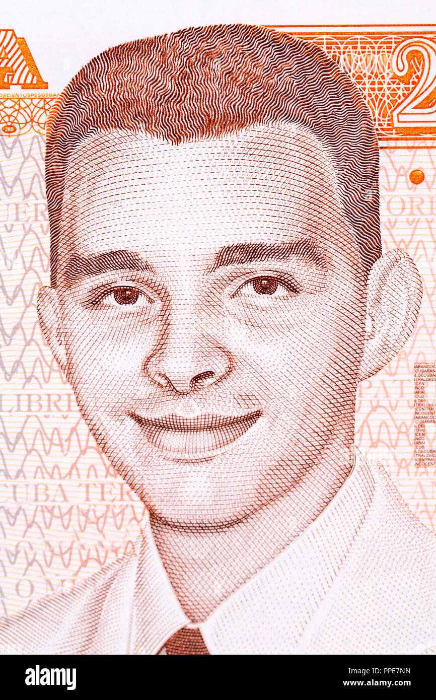 Frank País portrait from Cuban money Stock Photo