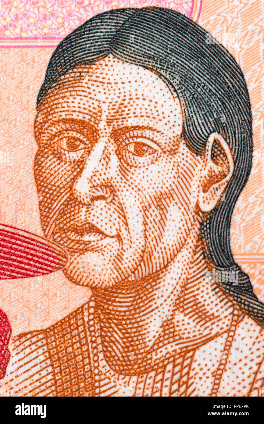 Pedro Ignacio Muiba portrait from Bolivian money Stock Photo
