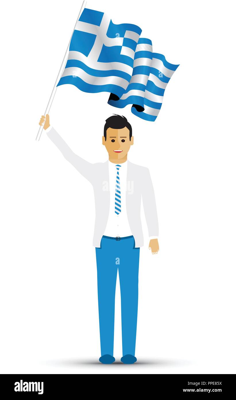 Greece flag waving Stock Vector