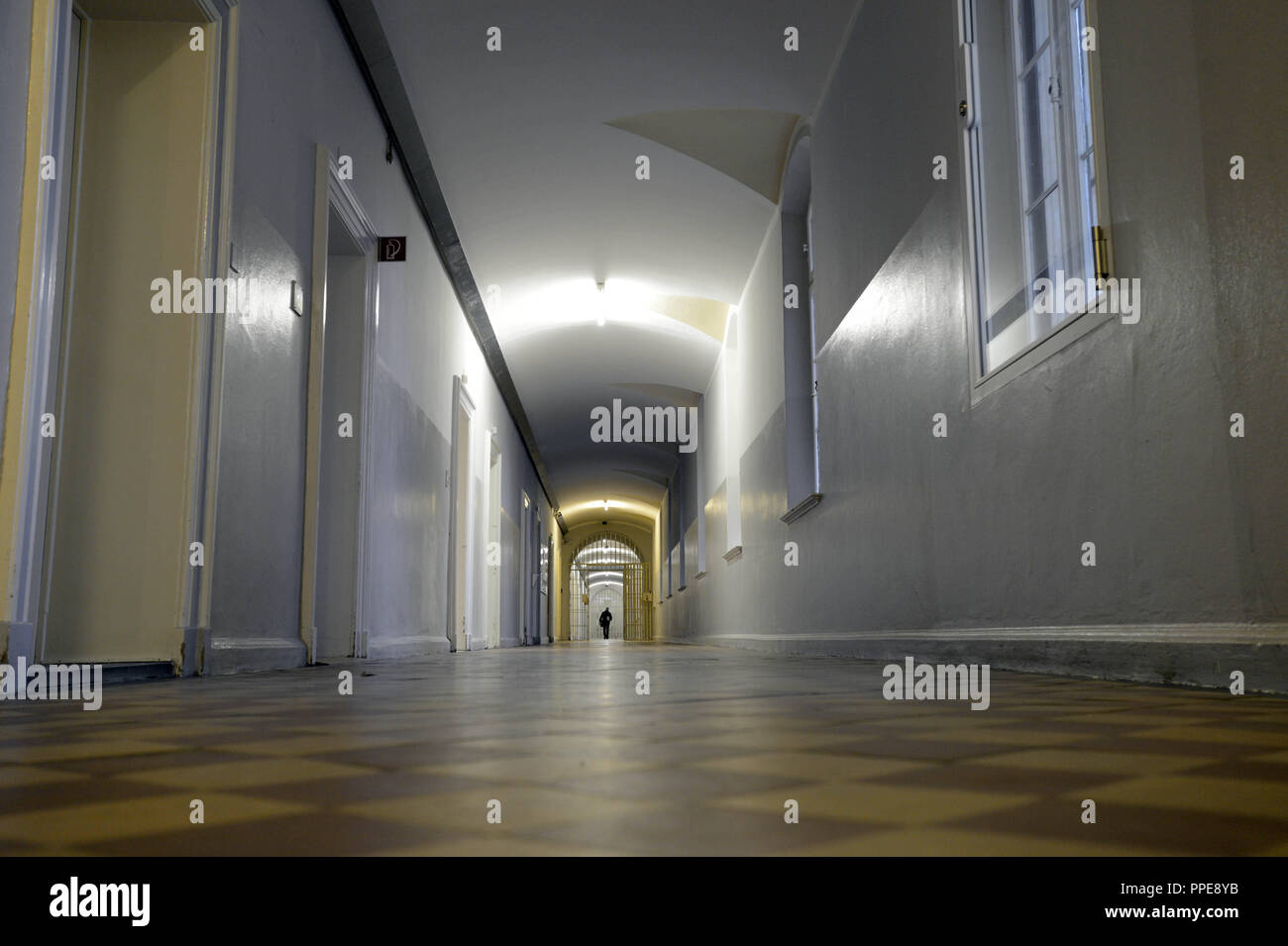 Hallway in a cell block of Stadelheim Prison in Munich Stock Photo Alamy