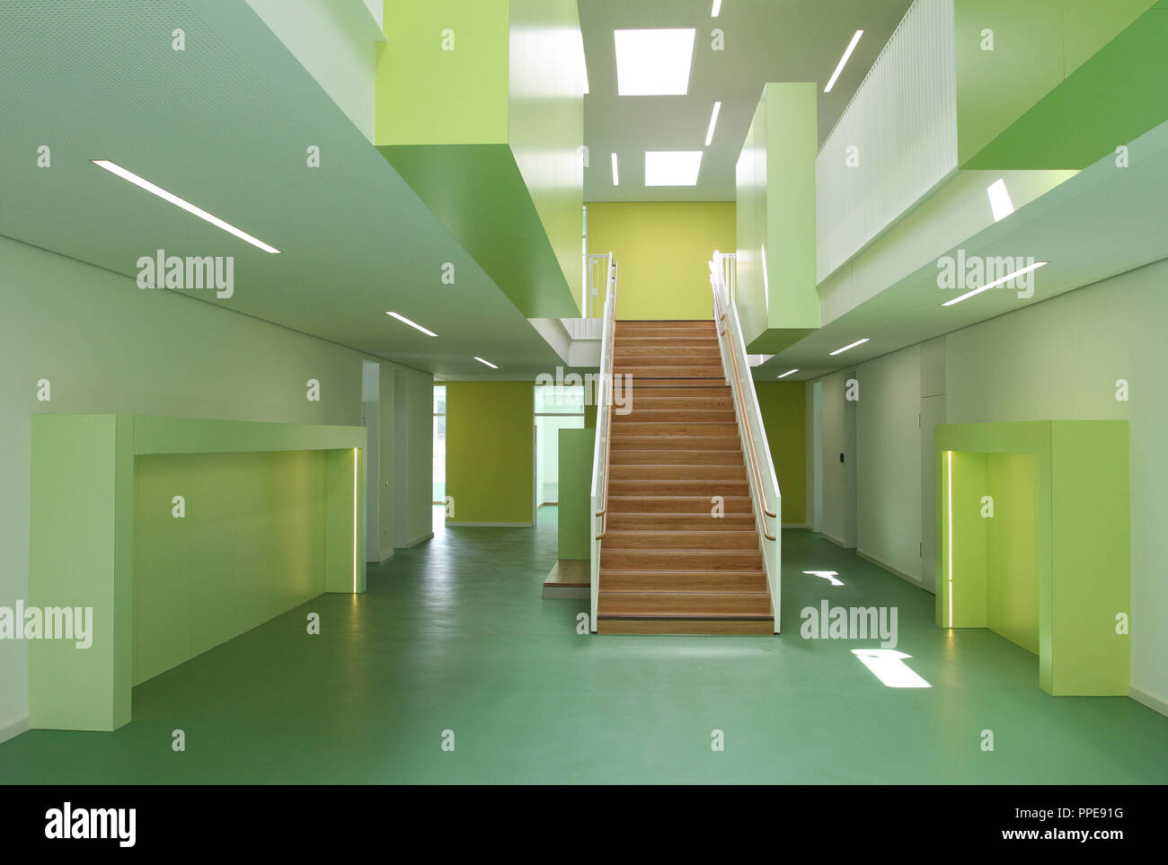 Colorful Hallway In The Child Care Center At Schimmelweg