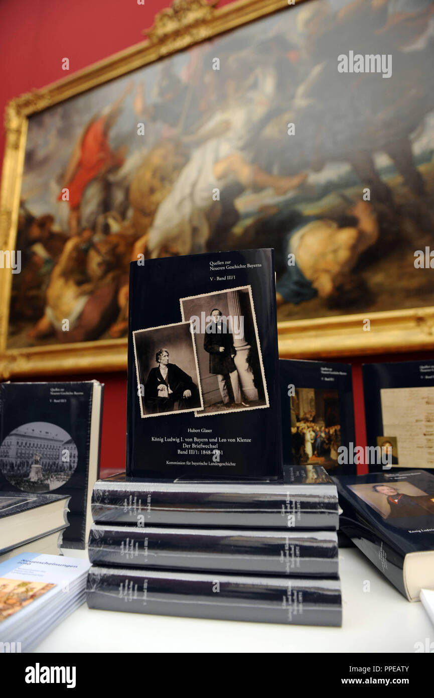 Book launch of the correspondence between Leo von Klenze and King Ludwig I (author: Prof. Hubert Glaser) in the Rubenssaal in the Alte Pinakothek in Munich. Stock Photo