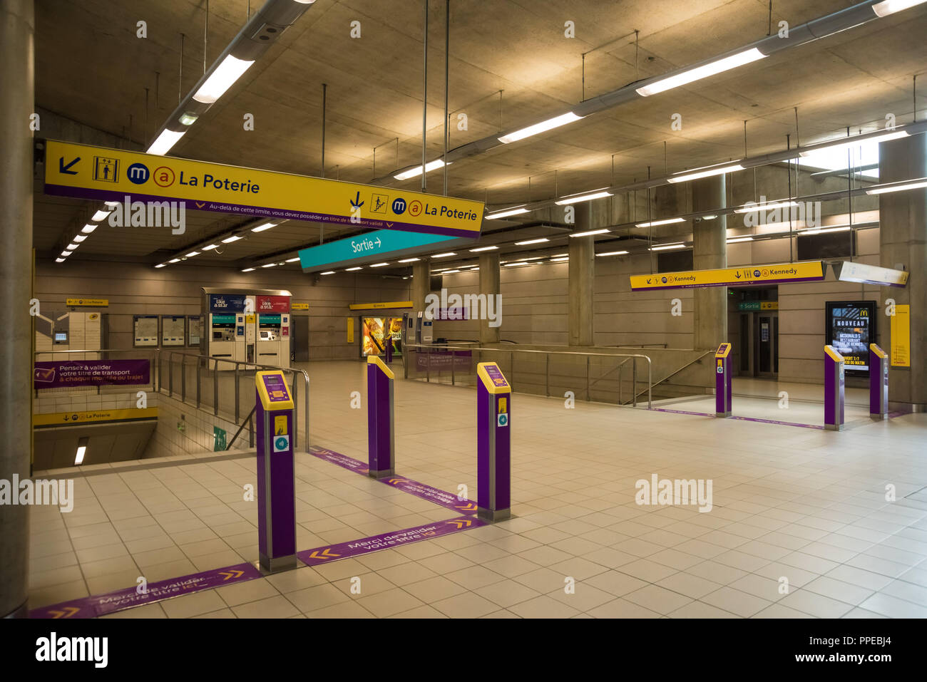 Rennes, VAL-Metro, Station Republique Stock Photo