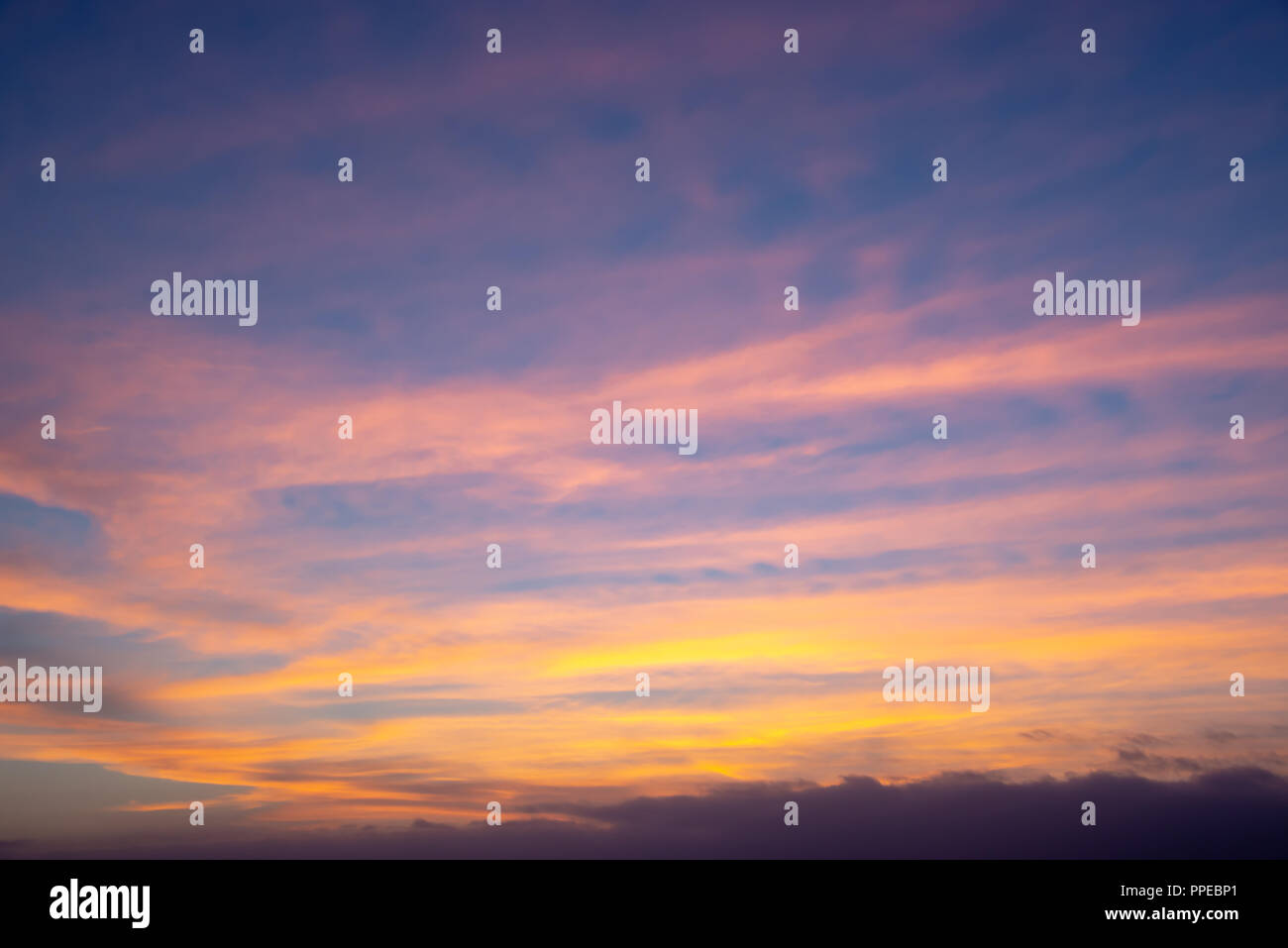 Colorful sky with clouds at sunset Stock Photo
