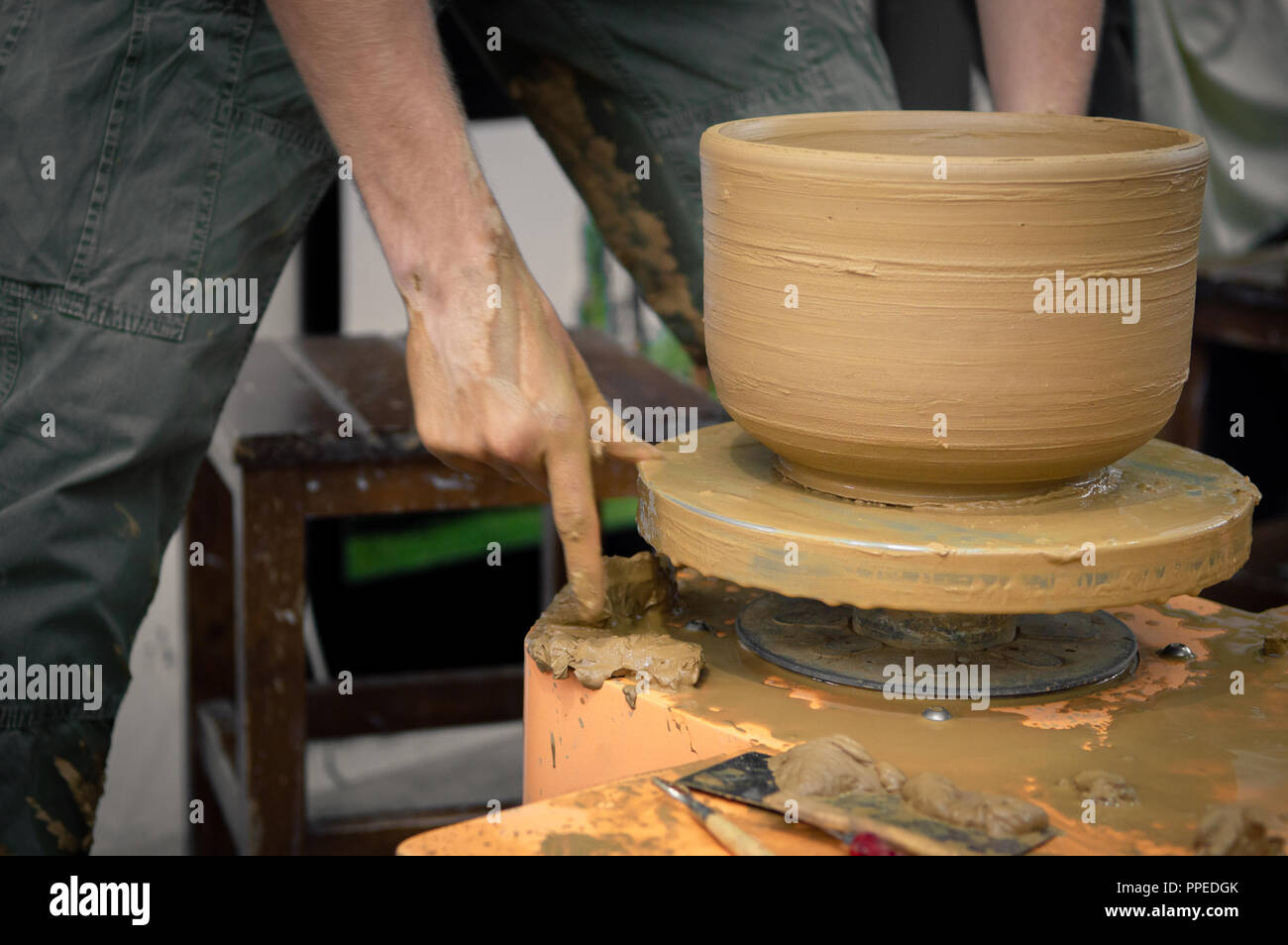 Man at a spinning wheel hi-res stock photography and images - Alamy