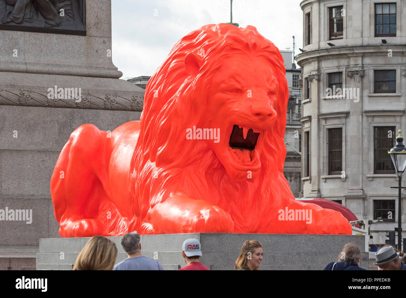 London, Westminster   Es Devlin's 'Please Feed the Lions' installation in Trafalgar Square as part of The London Design Festival Stock Photo