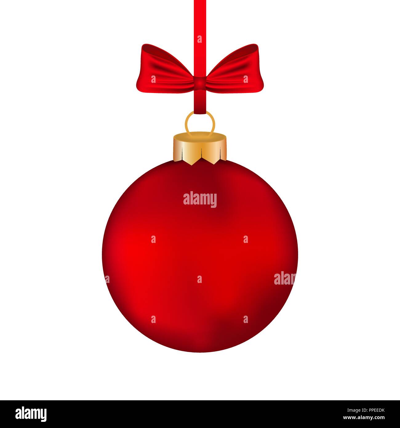 Christmas red ball with bow on a tape Stock Vector Image & Art - Alamy