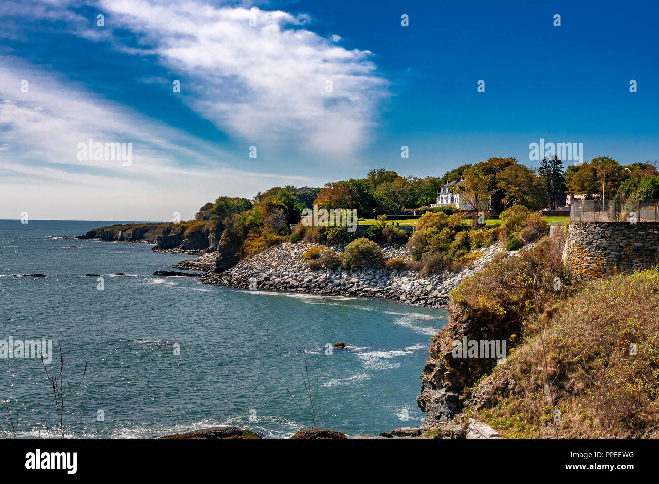 The Cliff walk Newport, Rhode Island Stock Photo