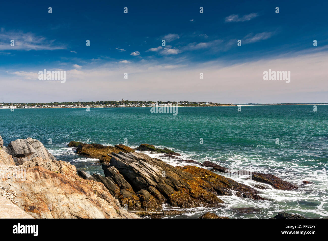 The Cliff walk Newport, Rhode Island ,Newport, Rhode Island Stock Photo