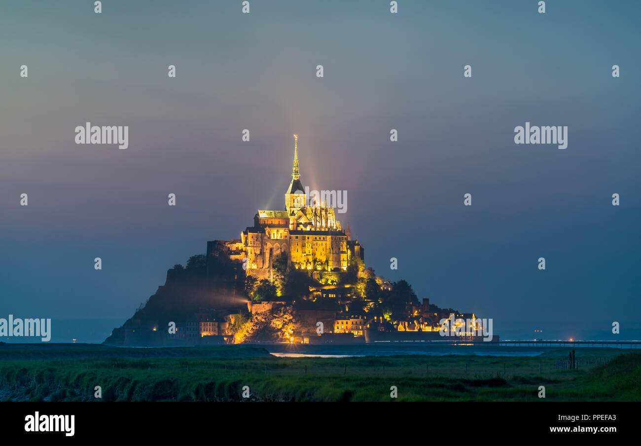 Mont Saint Michel, a famous island in Normandy, France Stock Photo