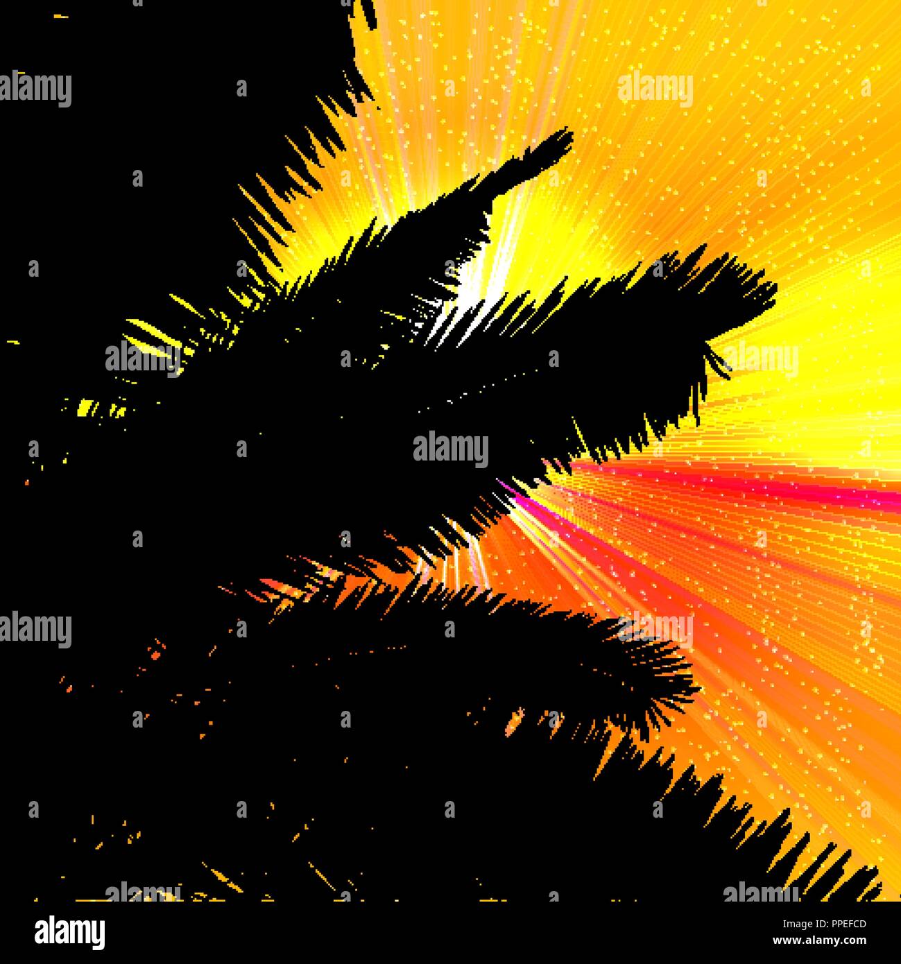 Palms and sunset on tropical background Stock Vector Image & Art - Alamy