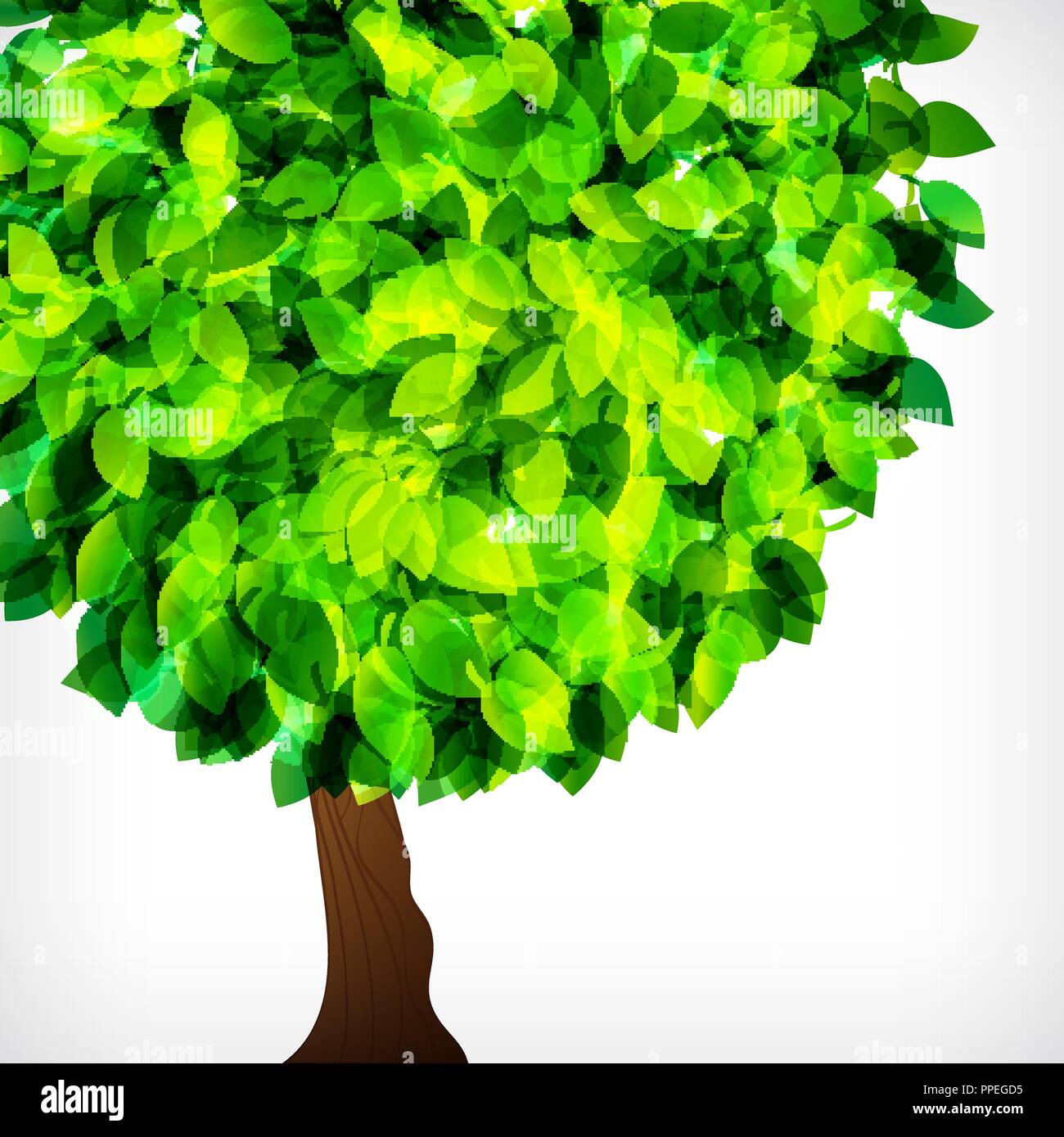 Vector fresh spring foliage background. Abstract background of flying leaves. Stock Vector