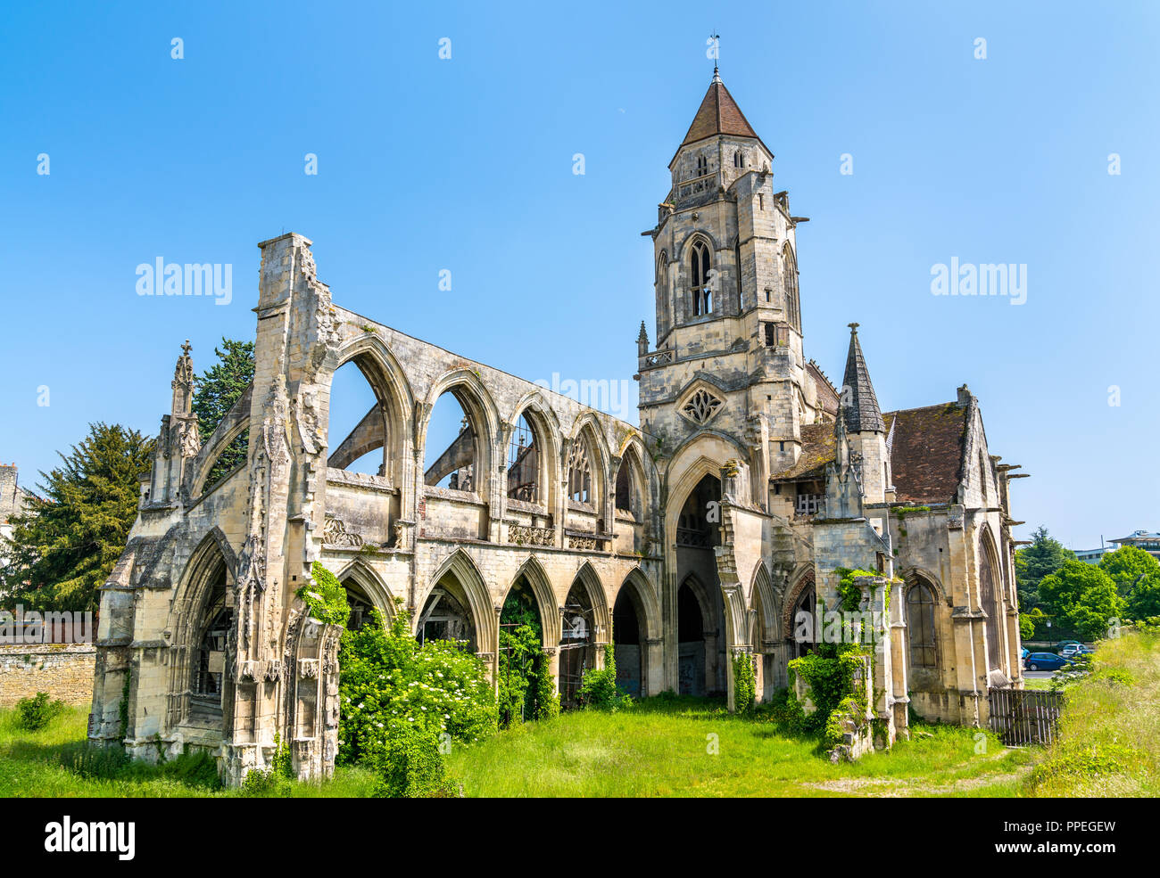 The Church of Saint-Etienne-le-Vieux in Caen, France Stock Photo