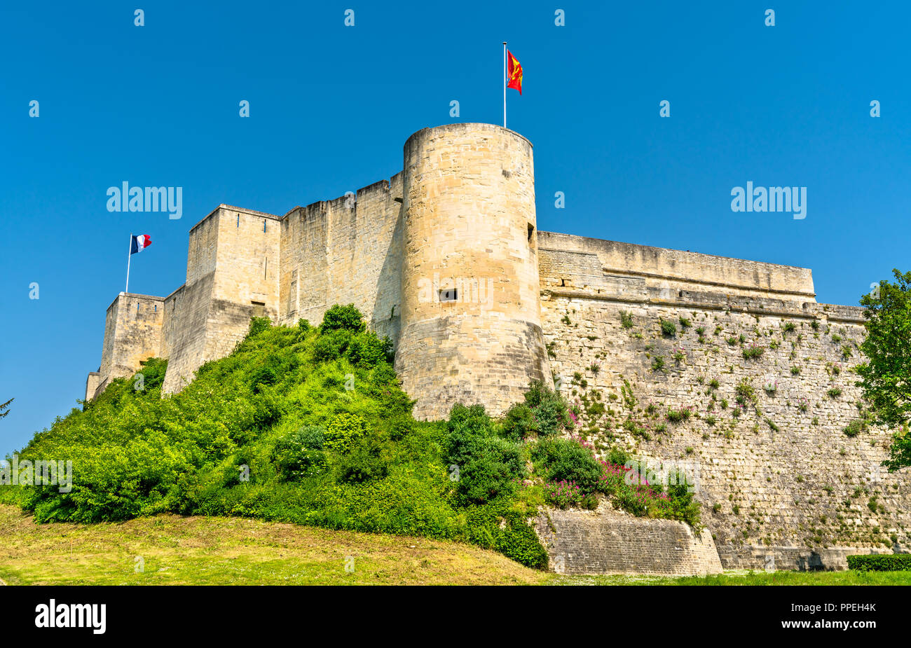 The Chateau de Caen, a castle in Normandy, France Stock Photo