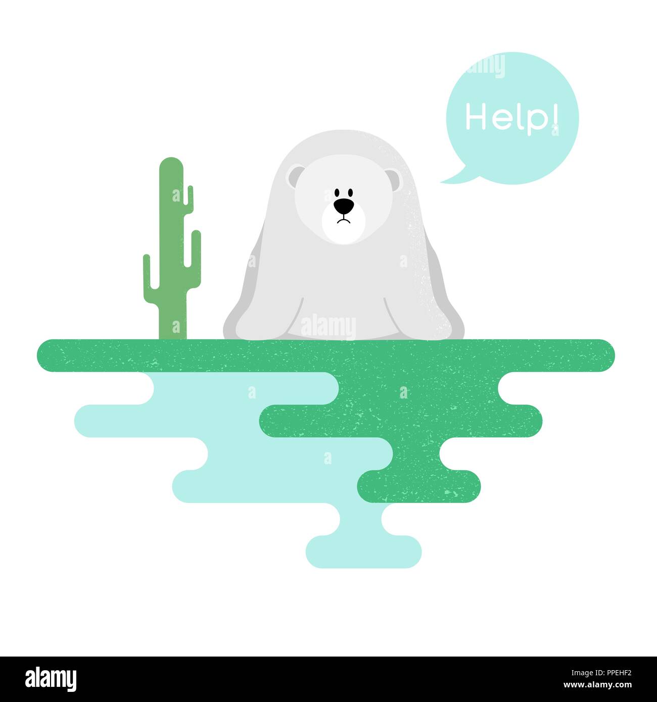 Illustration on the theme of global warming. Vector Stock Vector