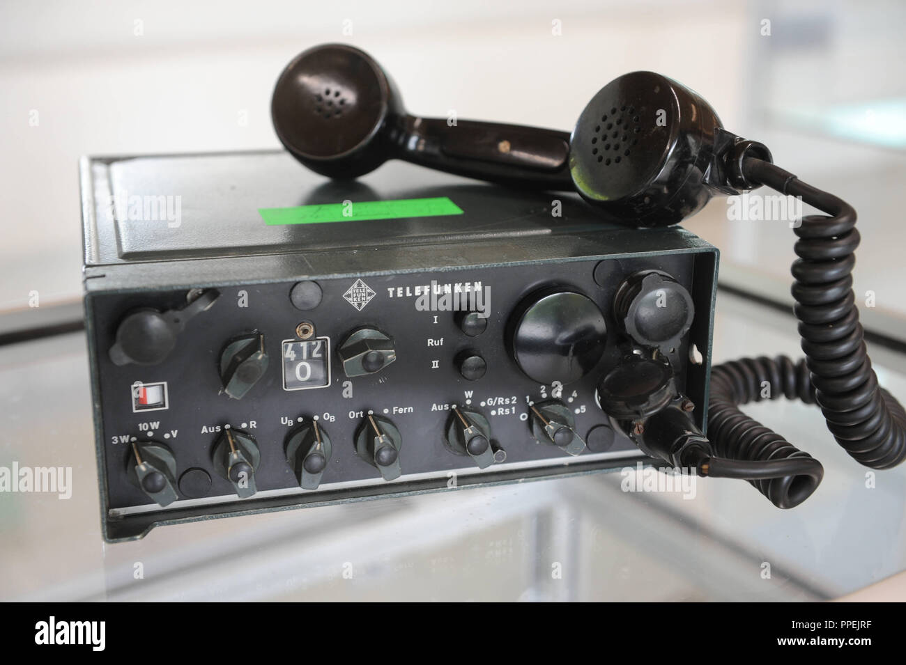 Old police radio of the company Telefunken in the digital radio control center of the Bavarian State Criminal Police Office in the Maillingerstrasse. Stock Photo
