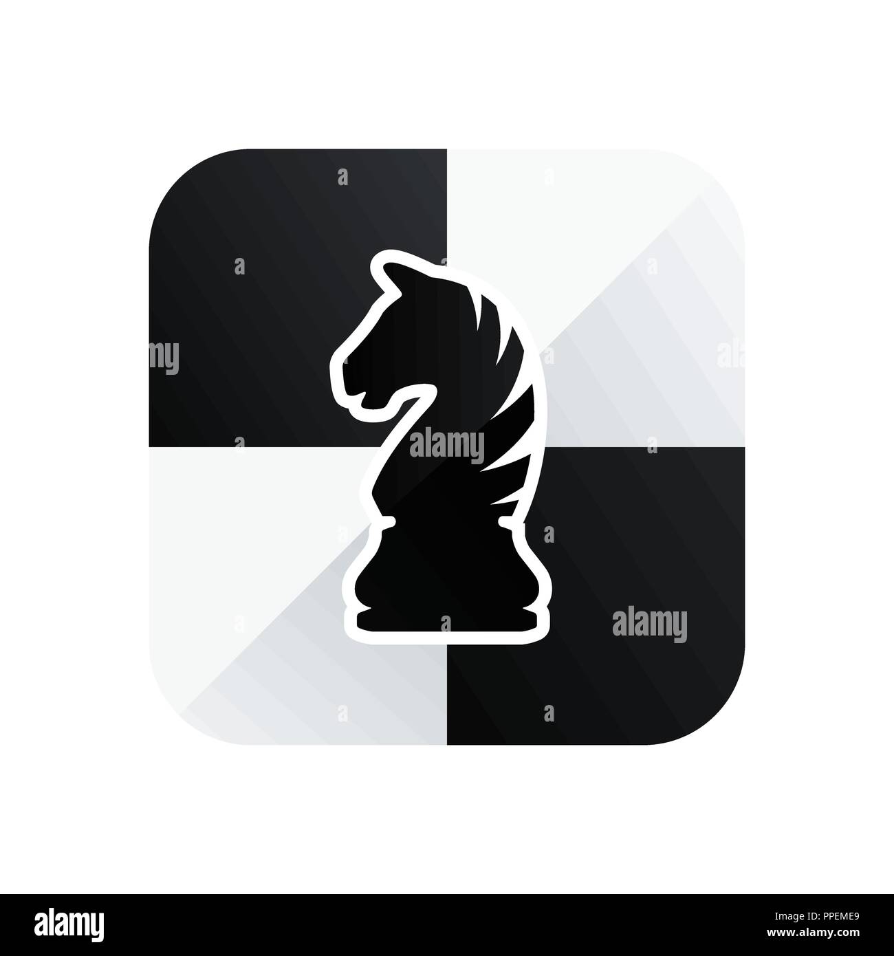 Chess knight vector icon isolated on white background. Chess piece Stock Vector