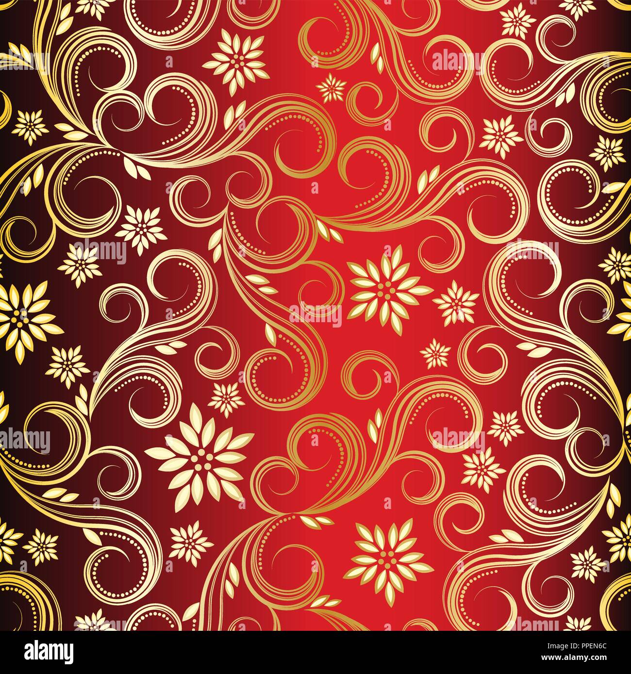 golden floral background with curl Stock Vector Image & Art Alamy