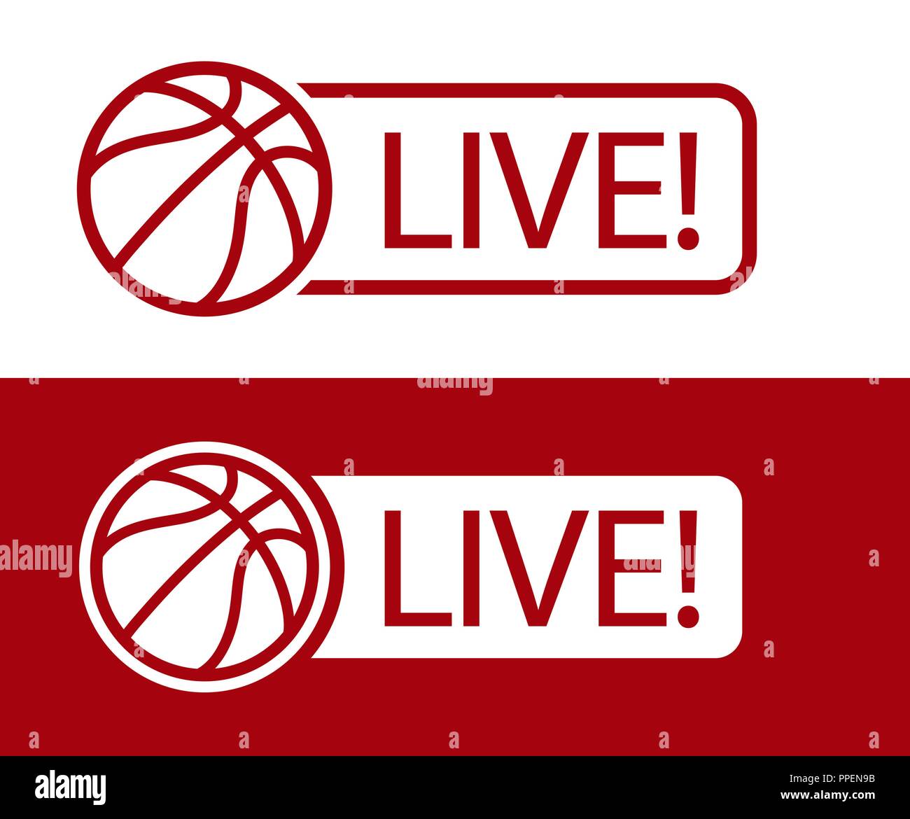Basketball match LIVE broadcast icon vector illustration sport tv Stock Vector Image and Art