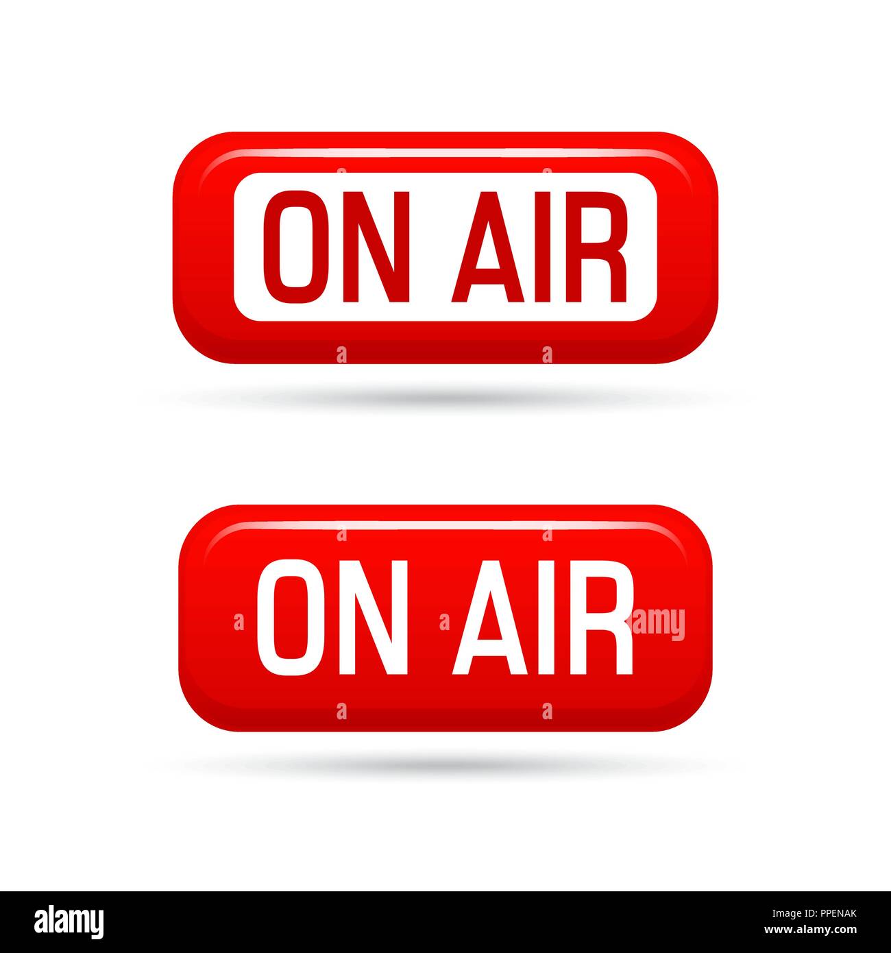 On air vector sign isolated on white background. Live stream symbol. Illustrration on-air sign, broadcast media sound, radio and television record. On Stock Vector