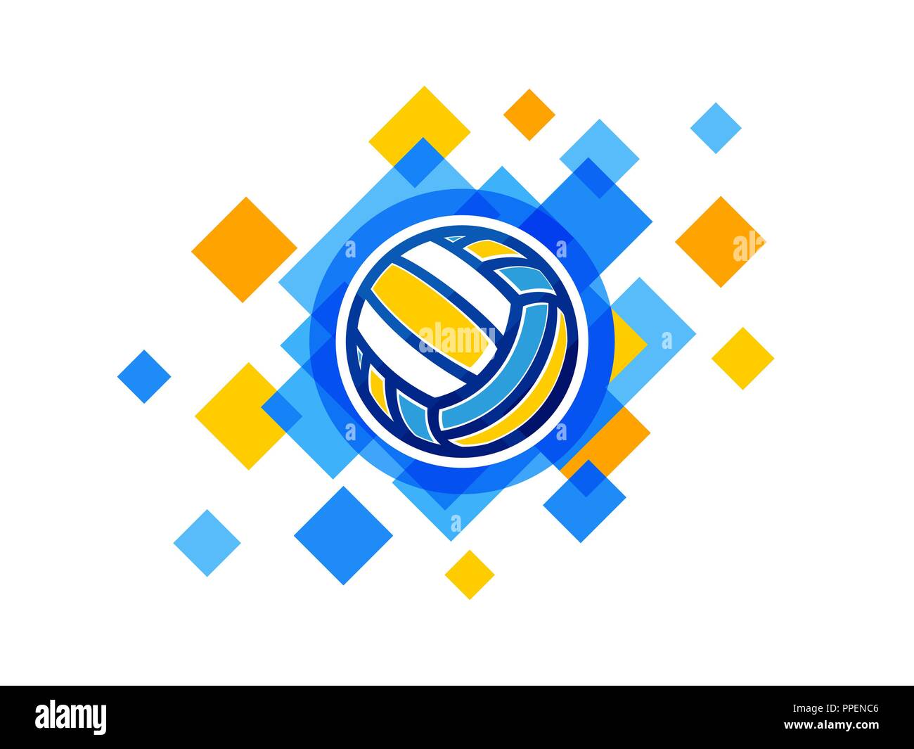 Vector volleyball ball symbol. Volleyball championship logo isolated on