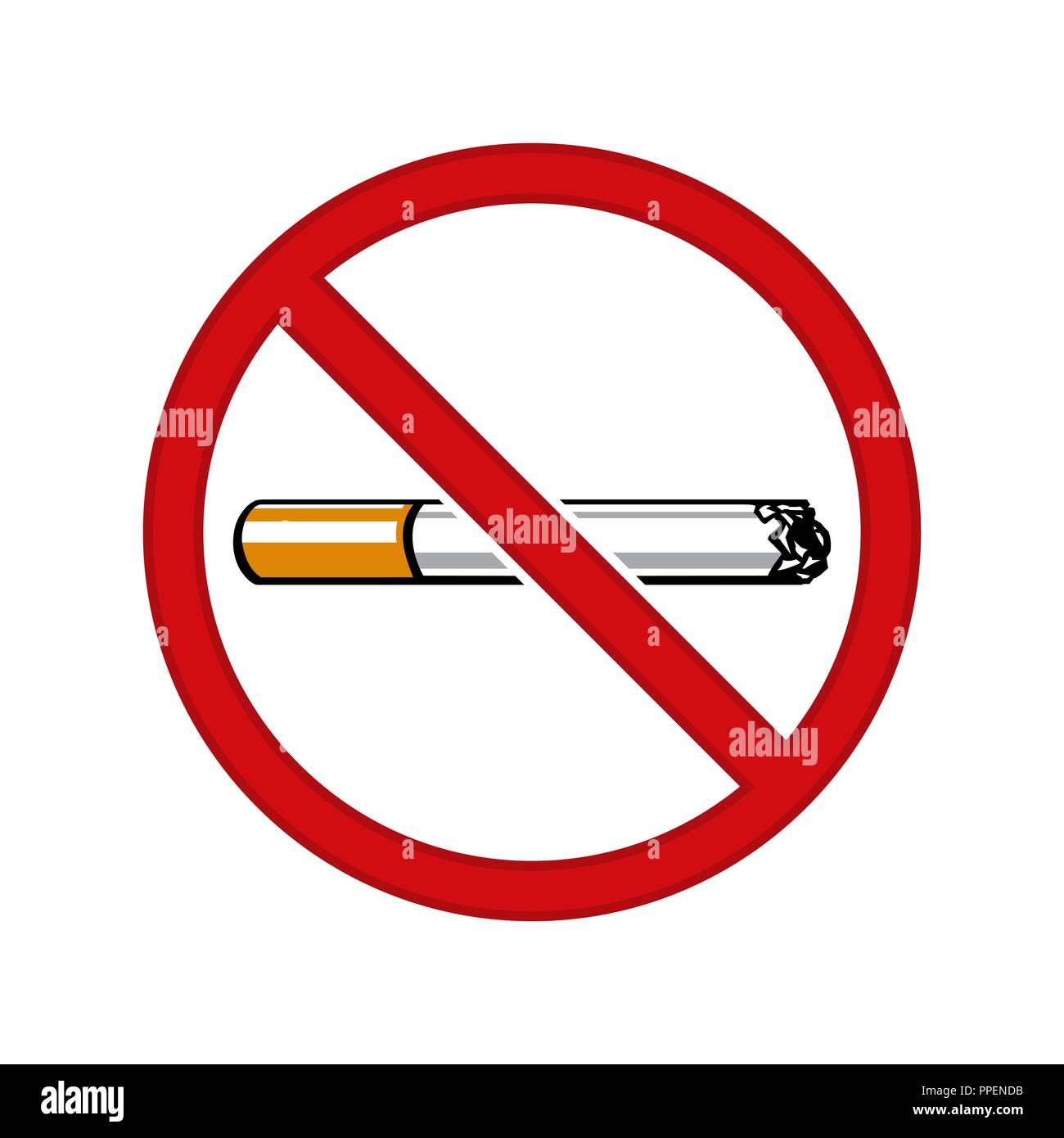No Smoking sign vector illustration isolated on white background Stock Vector