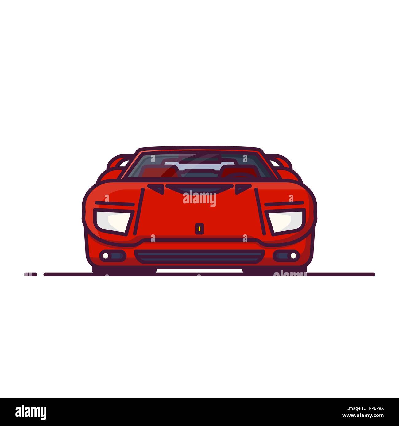 Muscle car front view Stock Vector