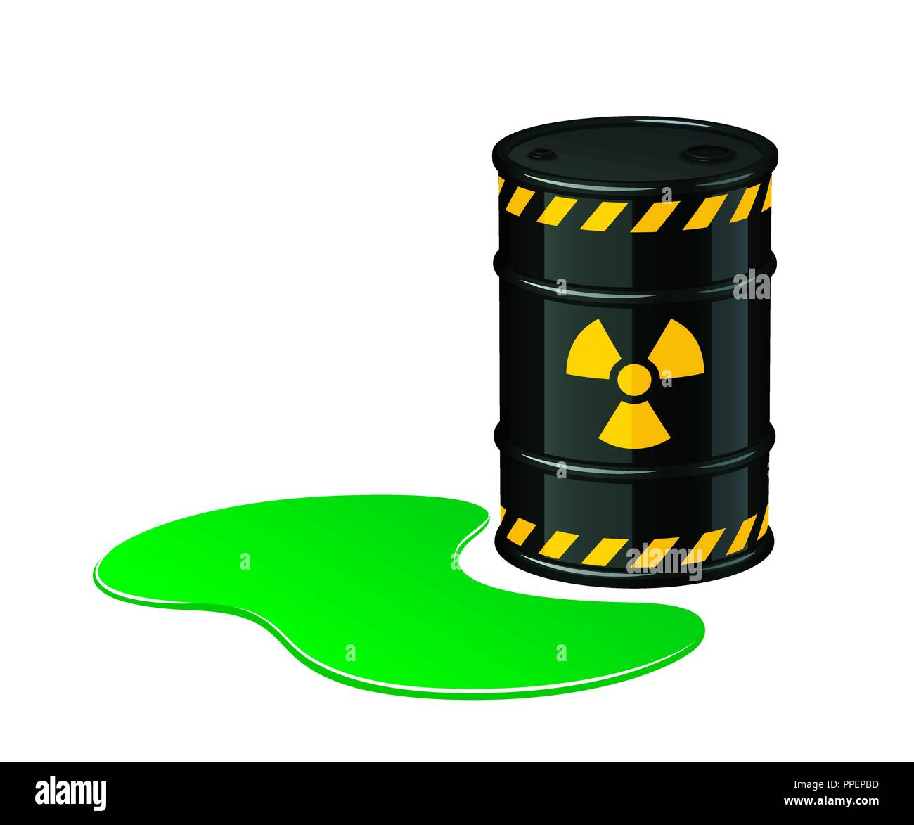 Barrel of toxic waste. Radioactive waste vector illustration isolated on white background Stock Vector