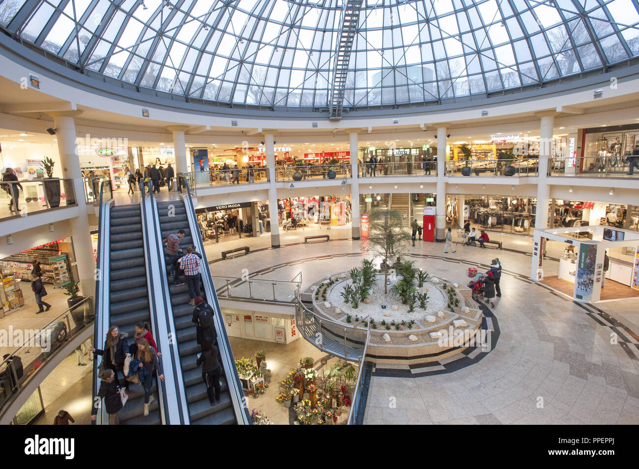 The glass dome in the PEP shopping center in Munich, Germany Stock Photo -  Alamy