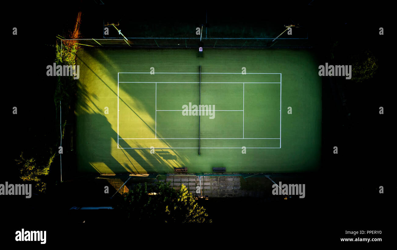 Tennis court - Aereal Stock Photo