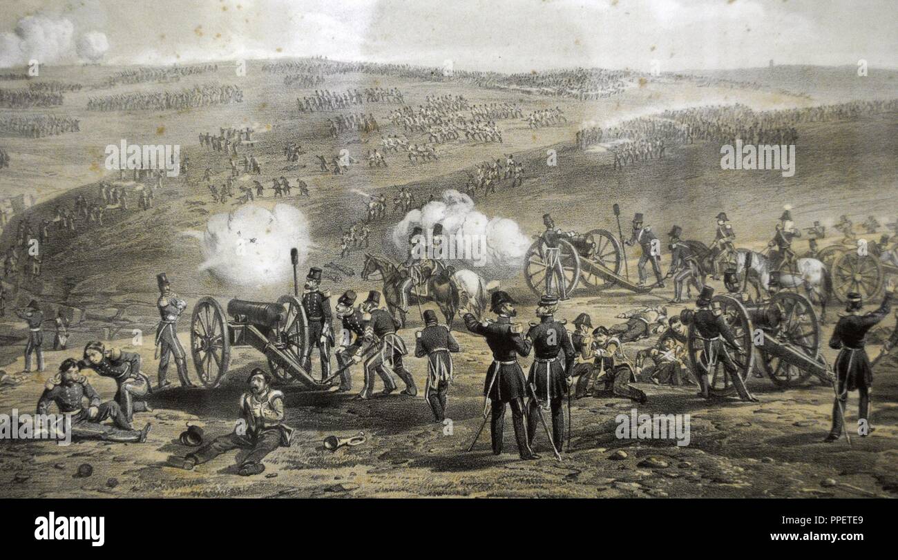 Crimean War (1853-1856). Battle of Inkerman. November 5, 1854. Colored ...