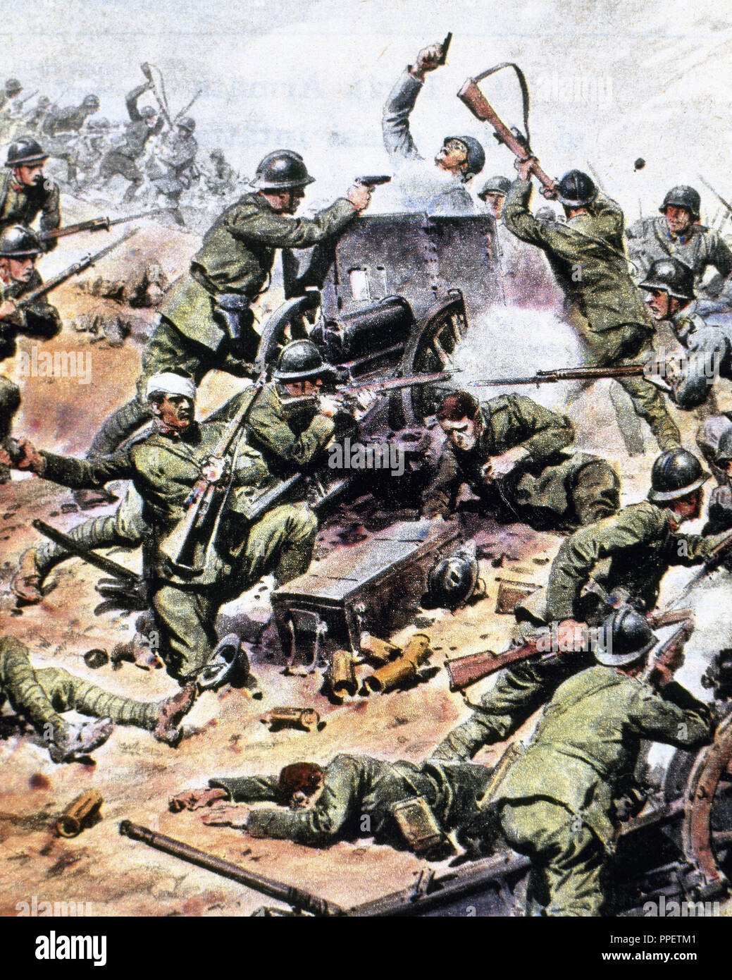 World War I (1914-1918). German troops against the Italian artillery. 1917. Stock Photo