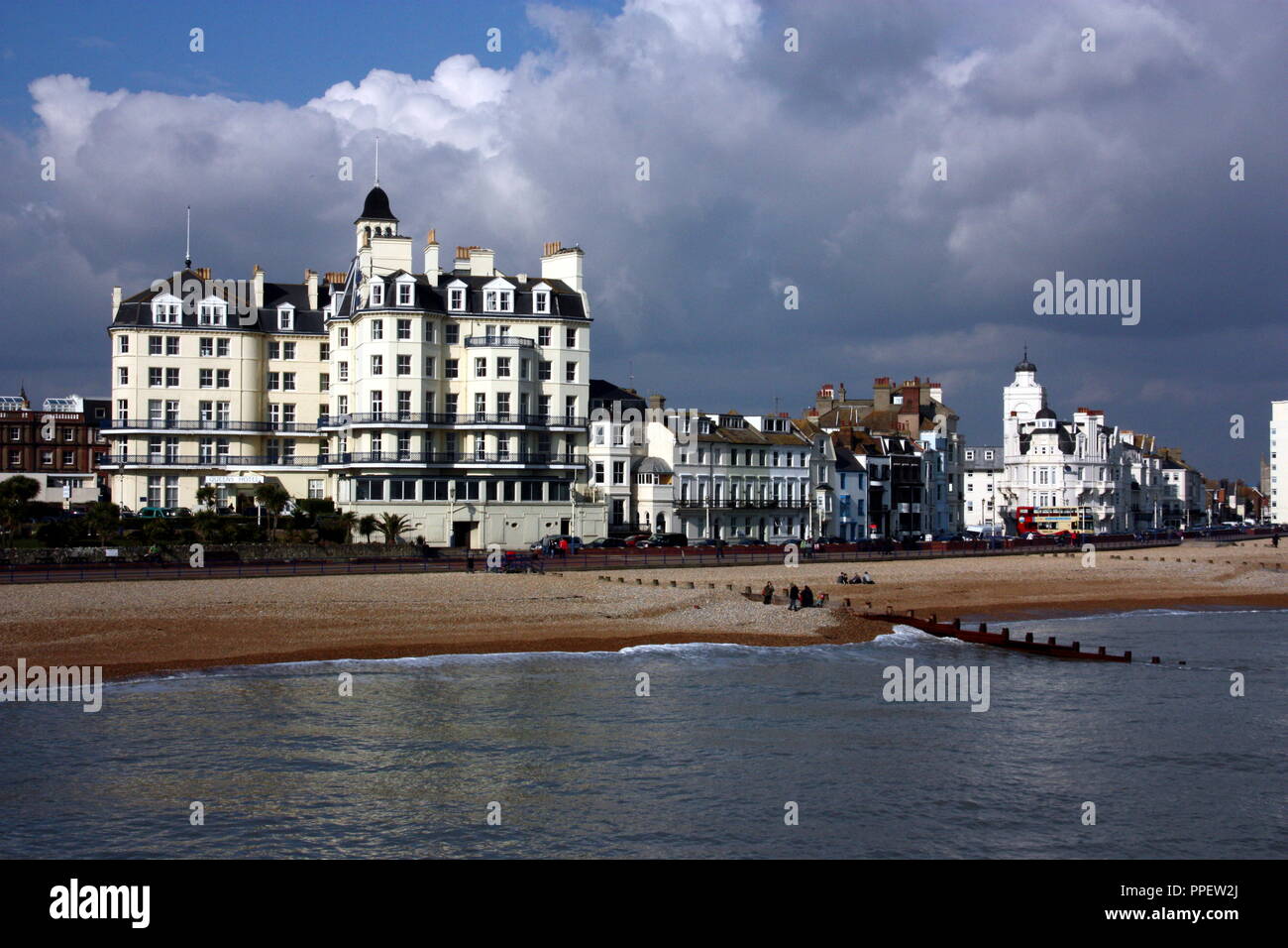 The British coast at Eastbourne Stock Photo