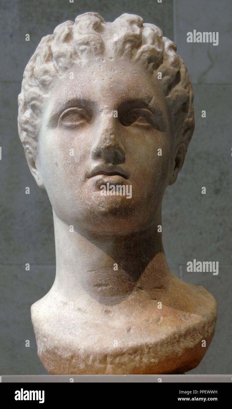 Greek art. Magna Graecia. Bust of a goddess. Fourth century BC. Marble ...