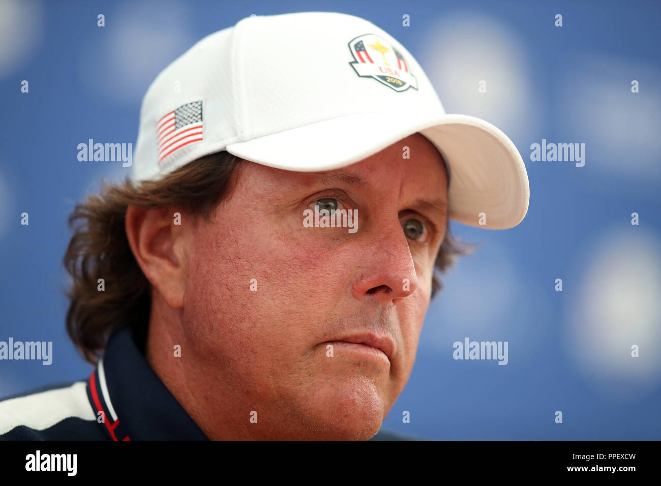 Team USA's Phil Mickelson during a press conference on preview day two