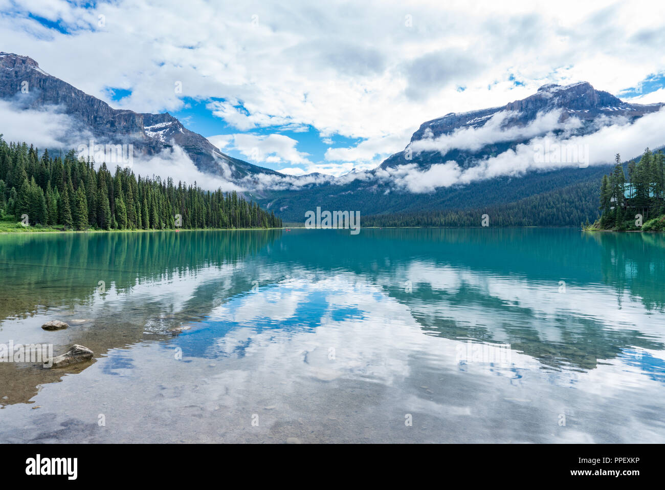 Emerald Lake In Yoho National Park British Columbia Canada Stock