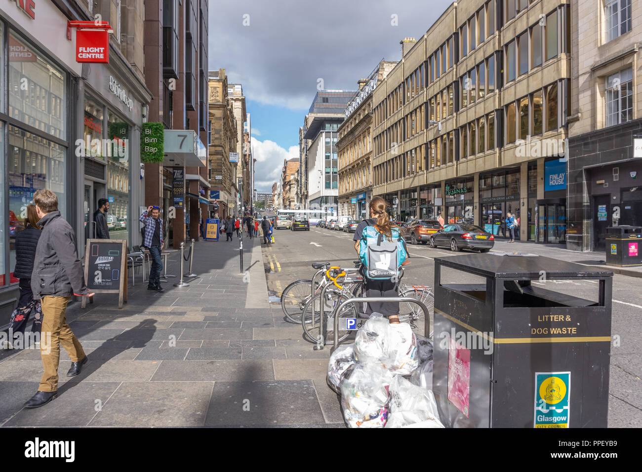 Glasgow City, Scotland, UK September 22, 2018 West Nile Street