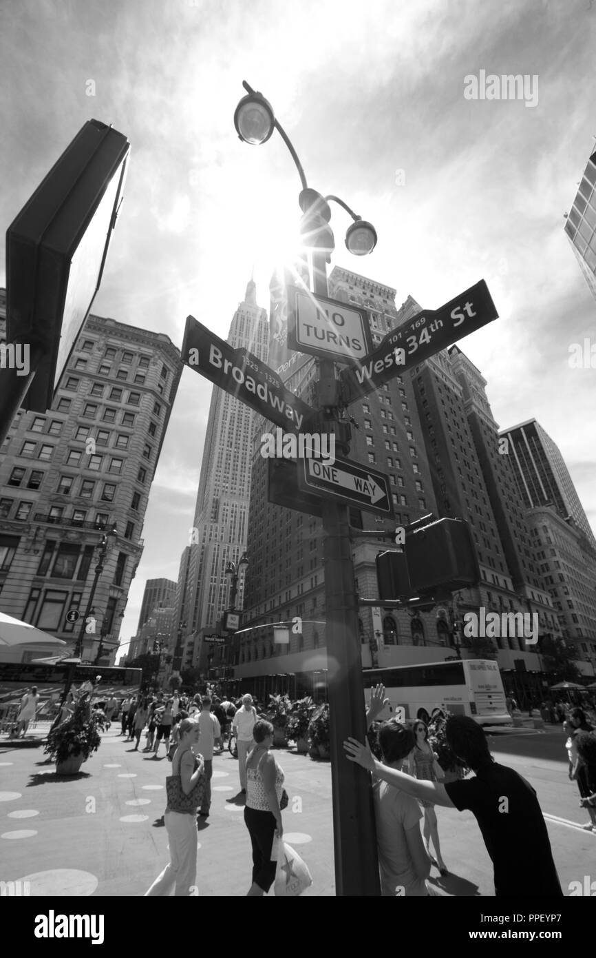 New York city streets , Broadway . Stock Photo