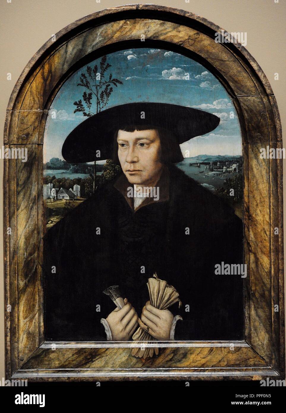 Holland, 16th century. Portrait of a man, 1520. Wallraf-Richartz Museum. Cologne. Germany. Stock Photo