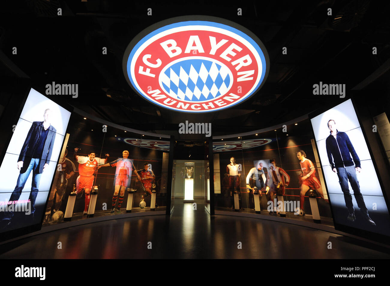 Hall of Fame at the FC Bayern Muenchen museum, Allianz Arena, Munich ...